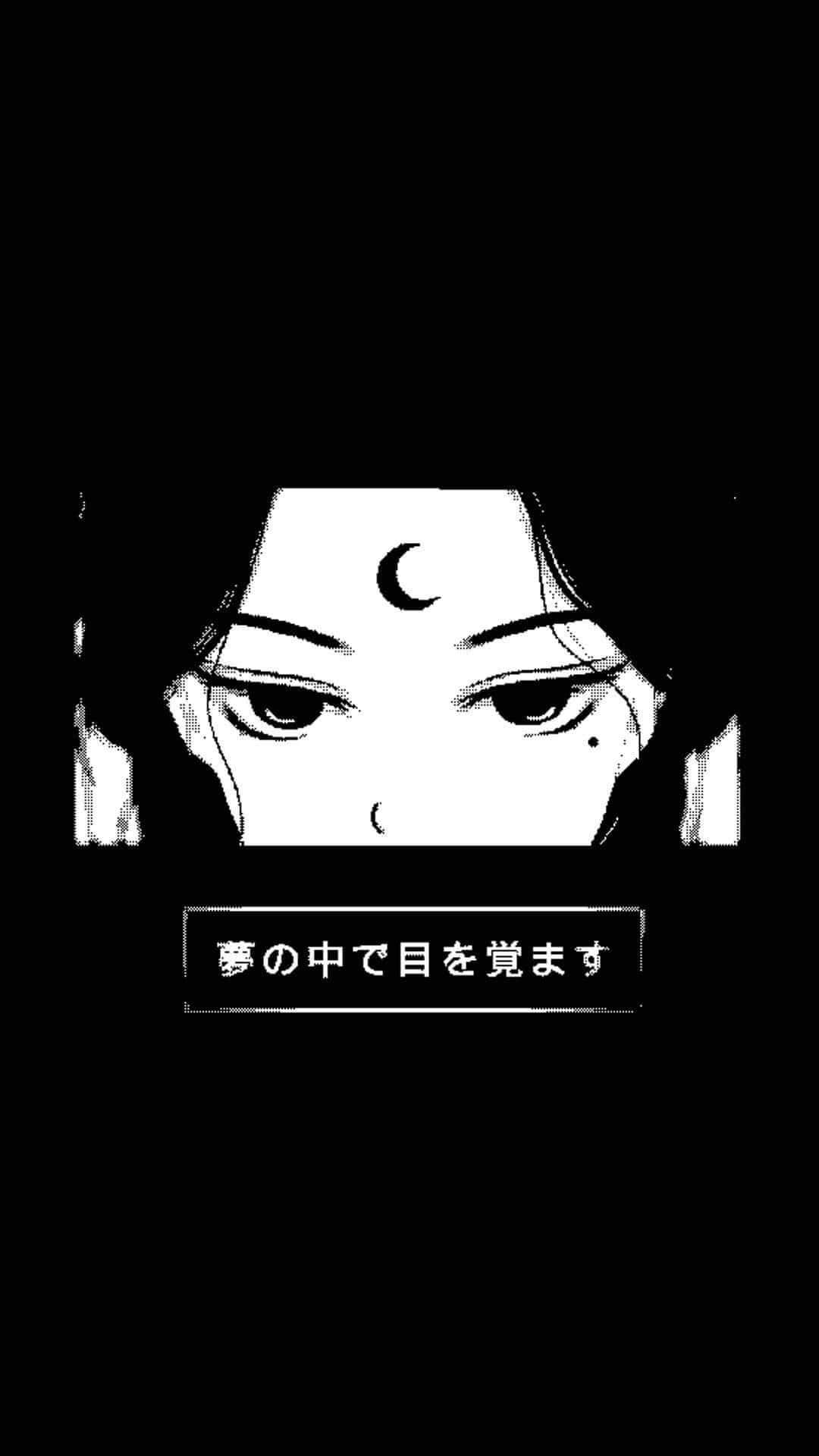 Mørk Aestetisk Anime Pige Med Bukket Pande Væg Tapet Wallpaper