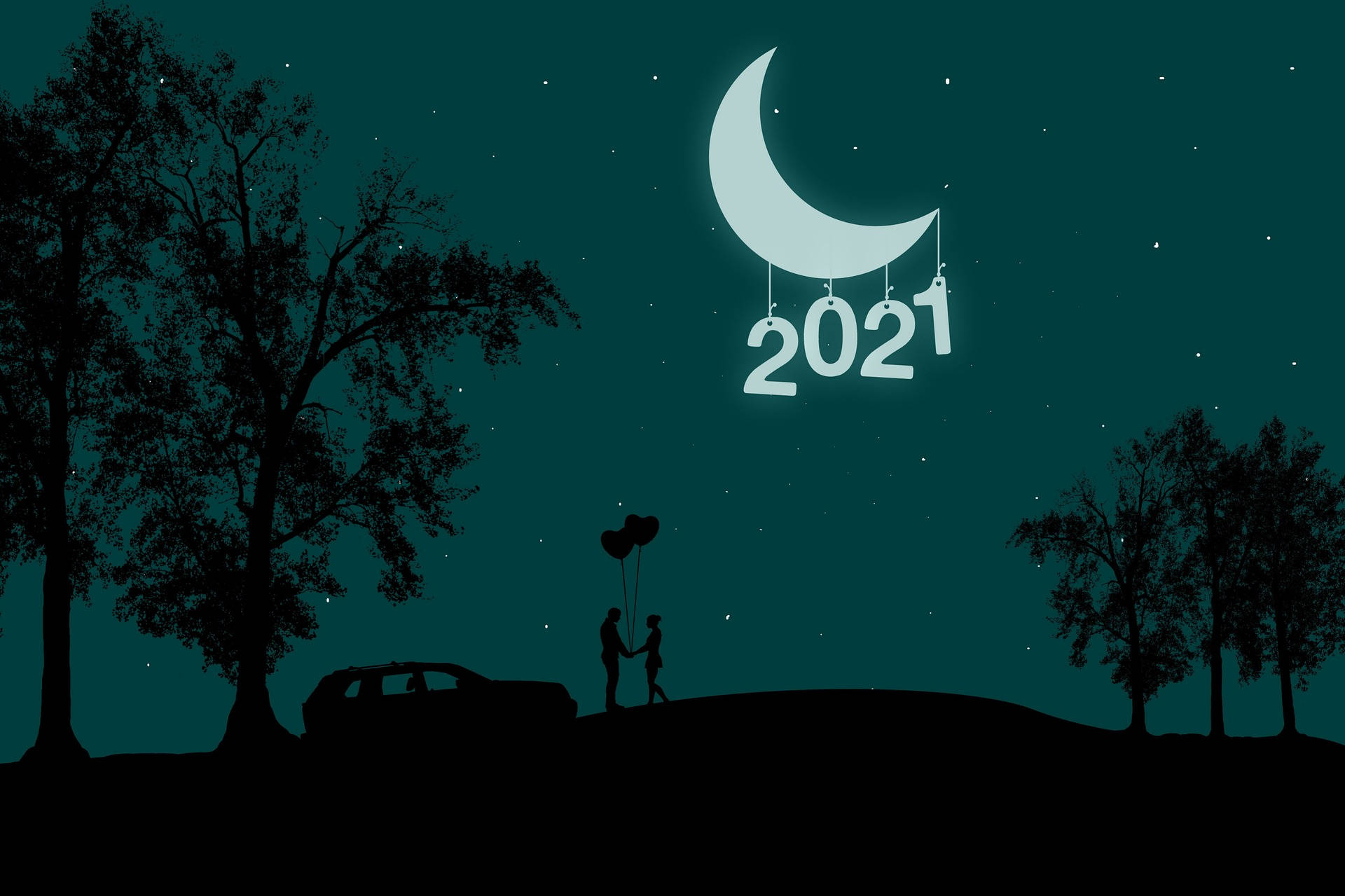 Fondode Pantalla De Luna Creciente 2021 Para Escritorio. Fondo de pantalla