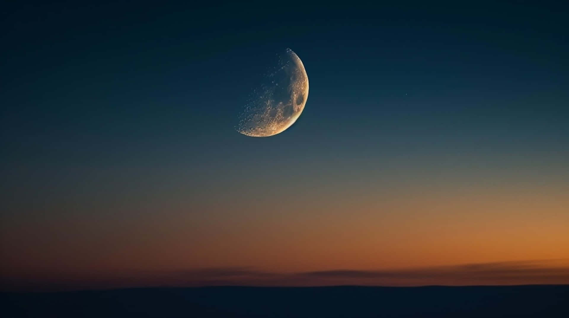 Crescent Moon Dusk Sky Wallpaper