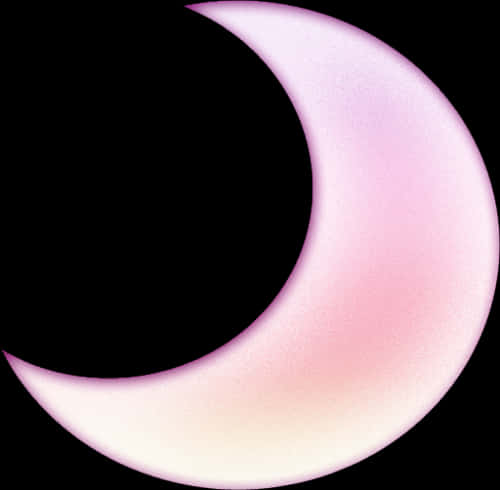 Crescent Moon Illustration Pink Hues PNG