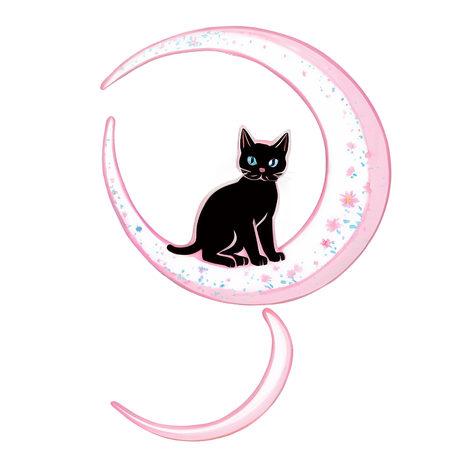 Crescent Moon With Cat Png Fus26 PNG