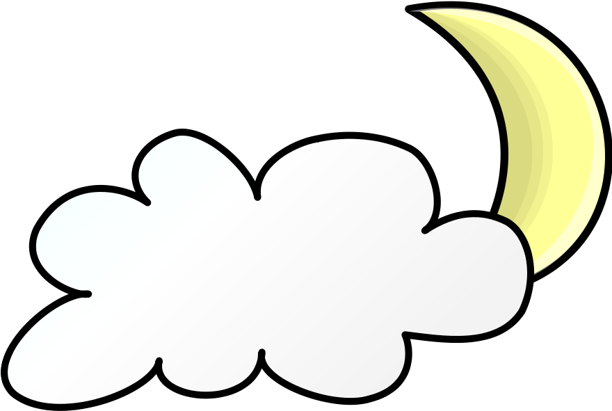 Crescent Moonand Cloud PNG