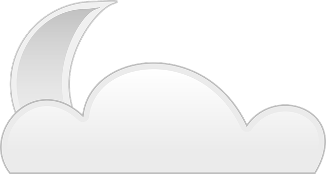 Crescent Moonand Clouds Icon PNG