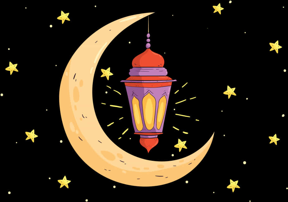 Crescent Moonand Lantern PNG