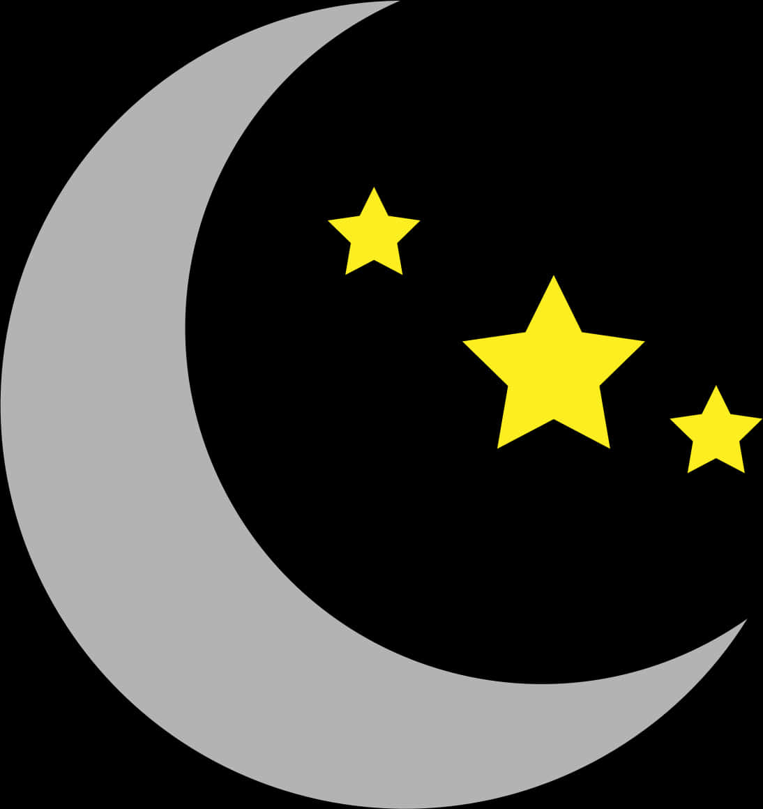 Crescent Moonand Stars Graphic PNG