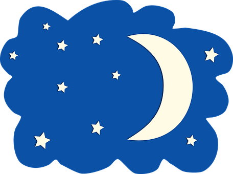 Crescent Moonand Stars Graphic PNG