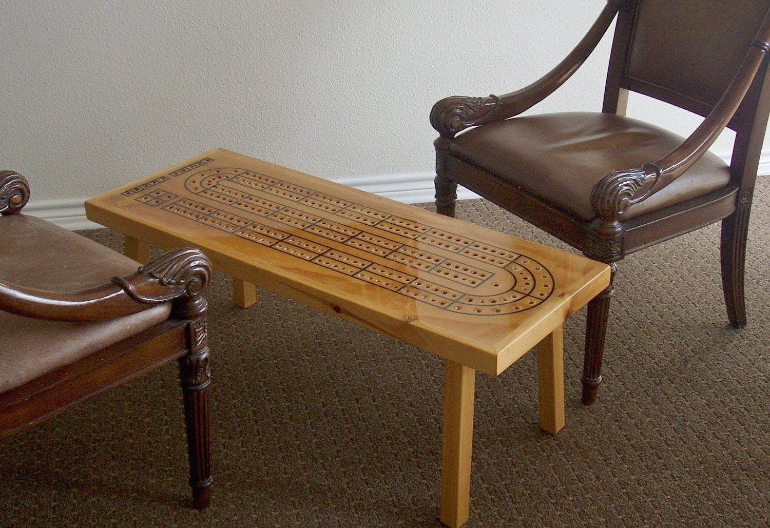 Cribbage Wooden Table Chairs Wallpaper