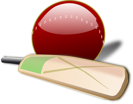 Cricket Balland Bat Illustration PNG