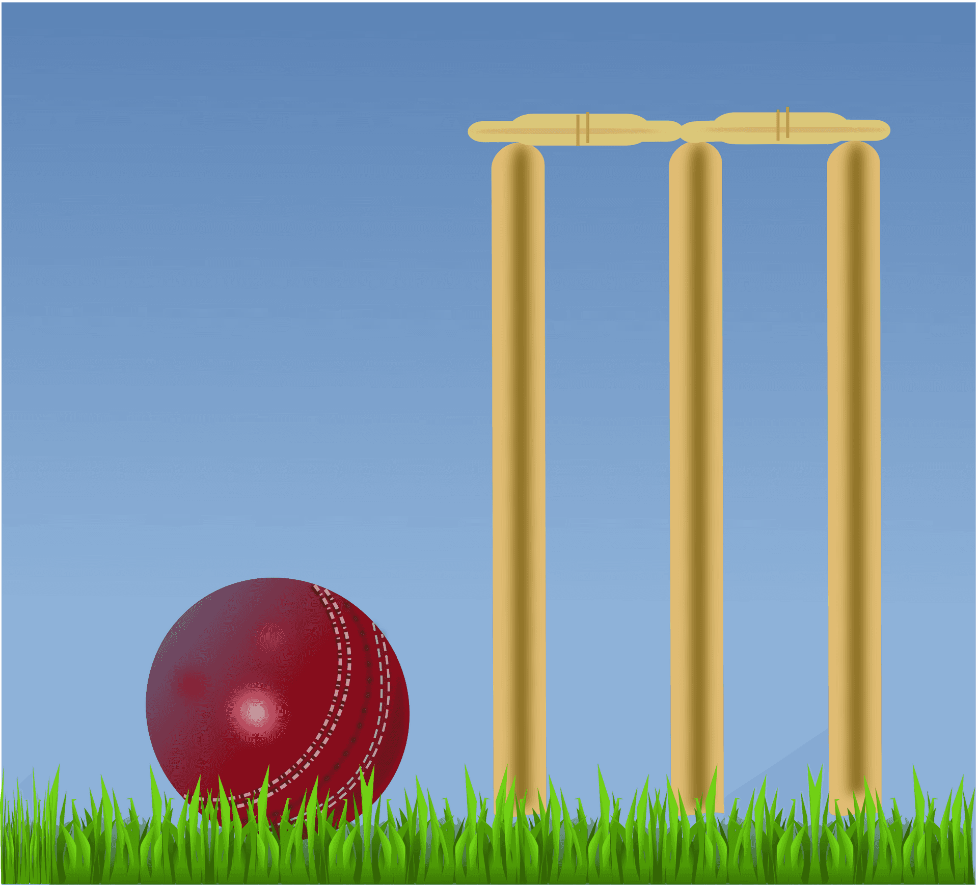 Cricket Balland Stumps Illustration PNG