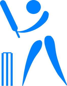 Cricket Batsman Hitting Ball Icon PNG