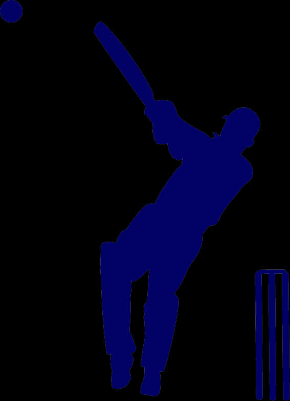 Cricket Batsman Silhouette PNG