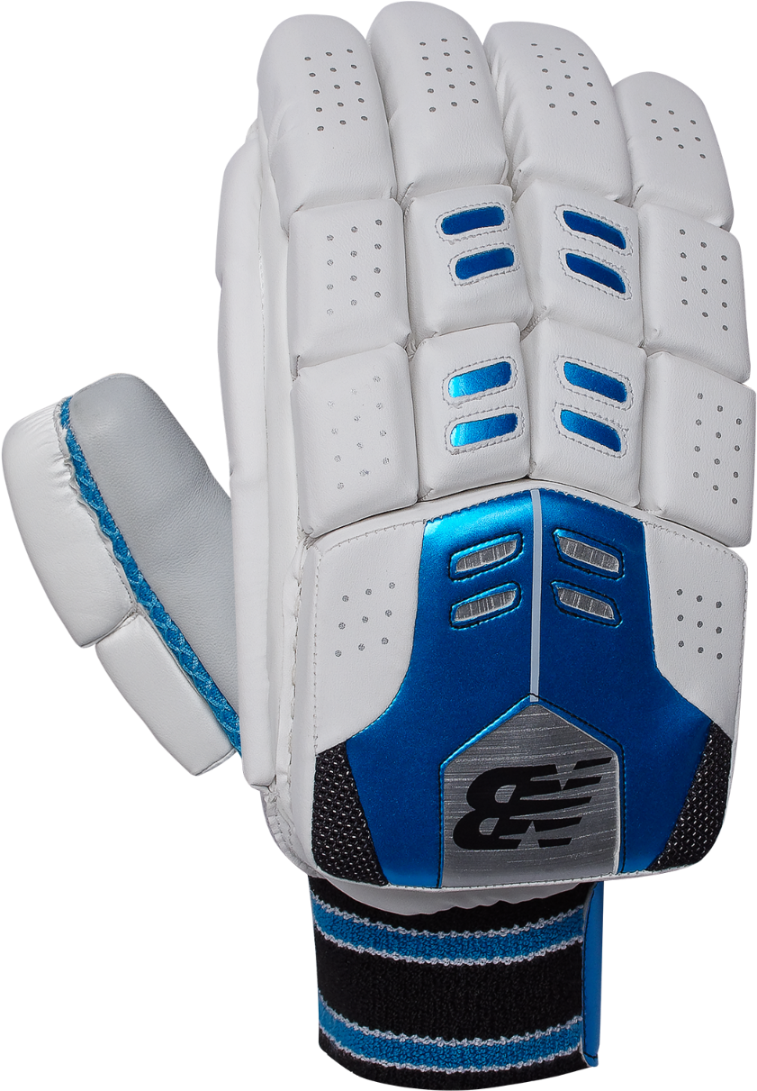 Cricket Batting Glove Blue White PNG