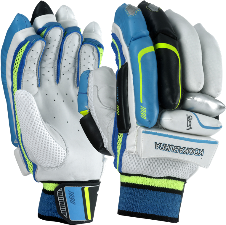 Cricket Batting Gloves Blue White PNG