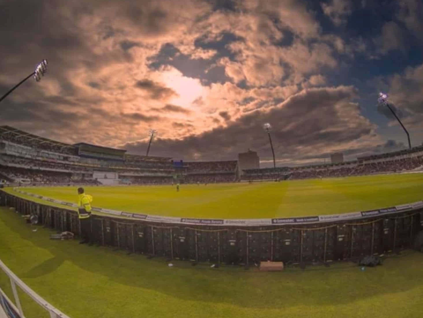 A Fish Eye View Of A Cricket Stadium