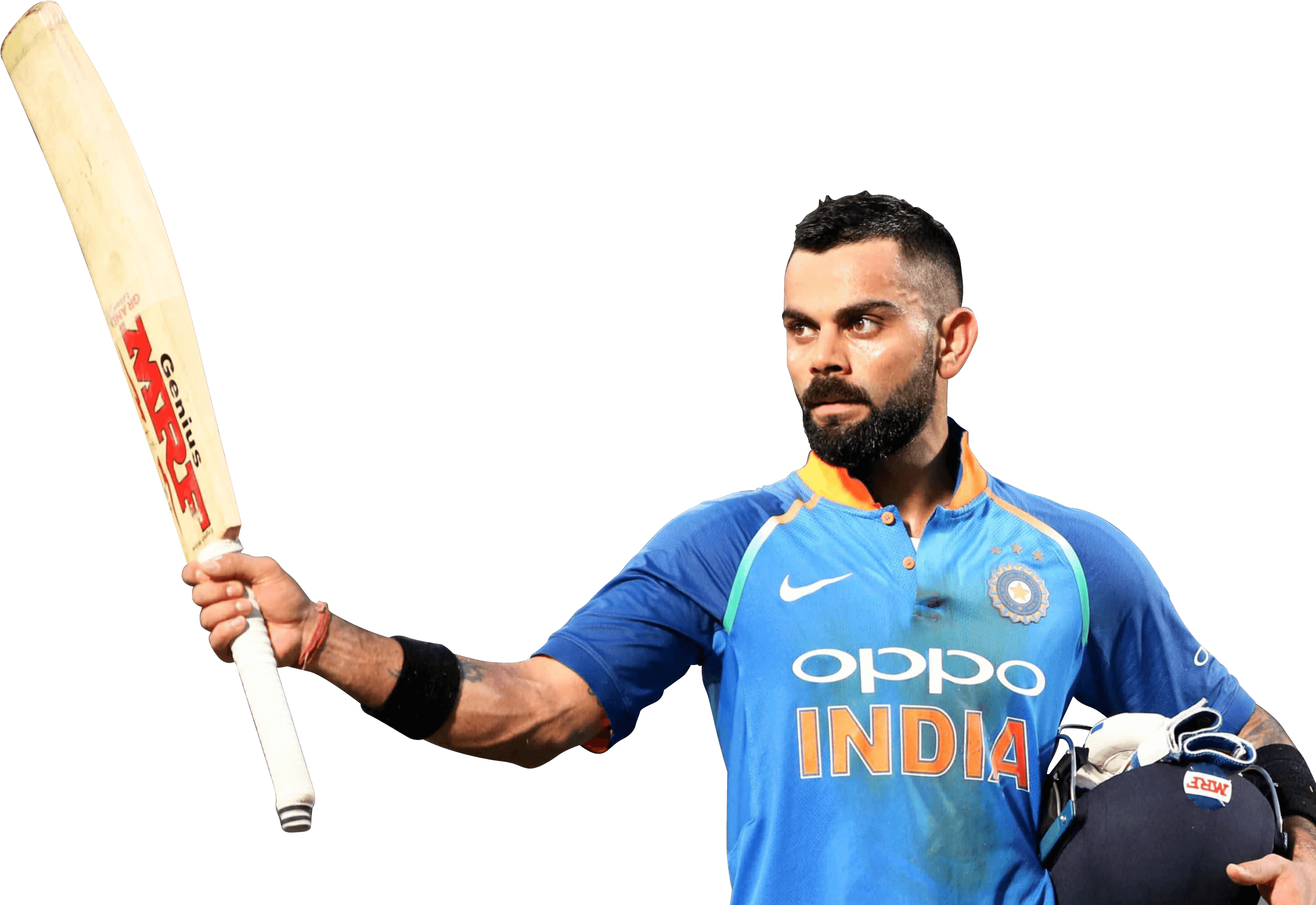 Cricket_ Player_in_ Blue_ India_ Kit PNG