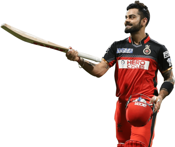 Cricket_ Player_in_ Red_ Uniform_ Holding_ Bat PNG