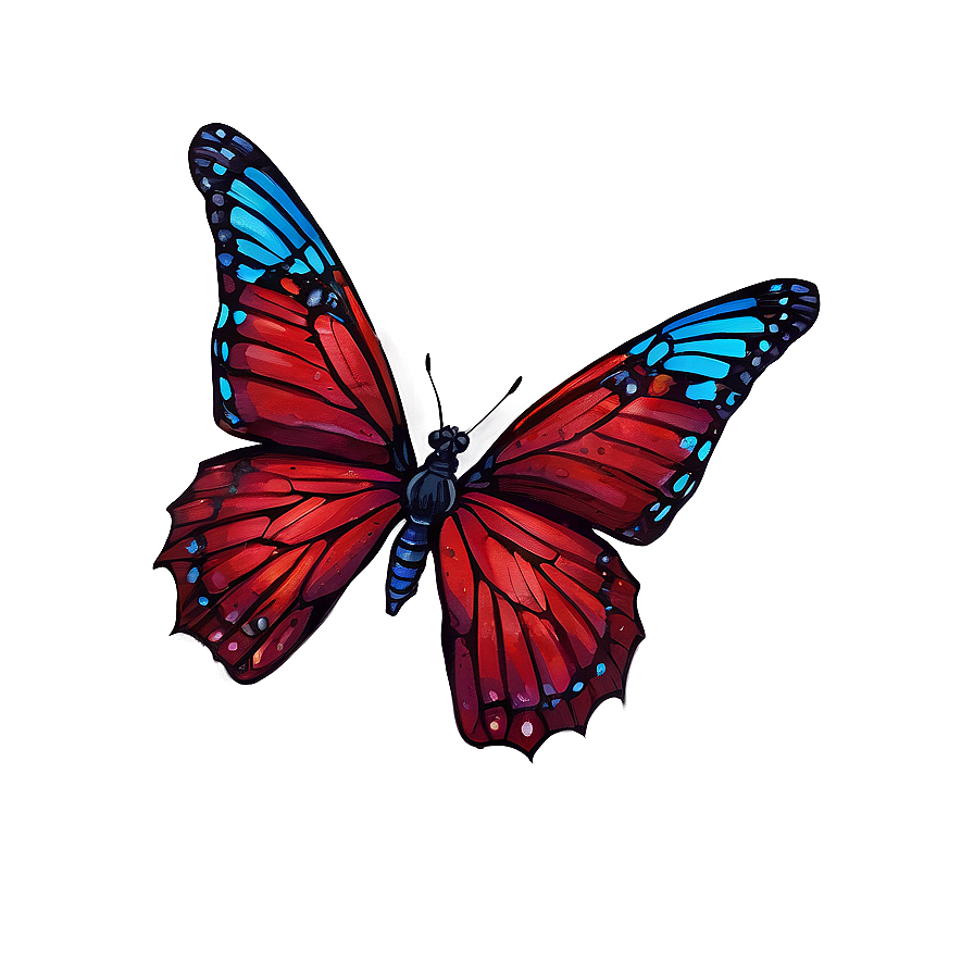 Download Crimson Butterfly Artwork Png 06122024 | Wallpapers.com