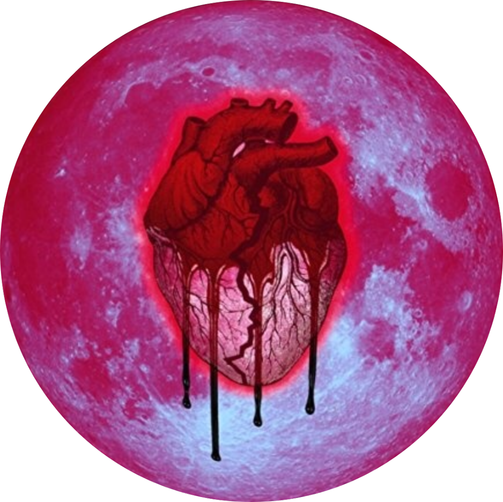 Crimson Heart Full Moon PNG