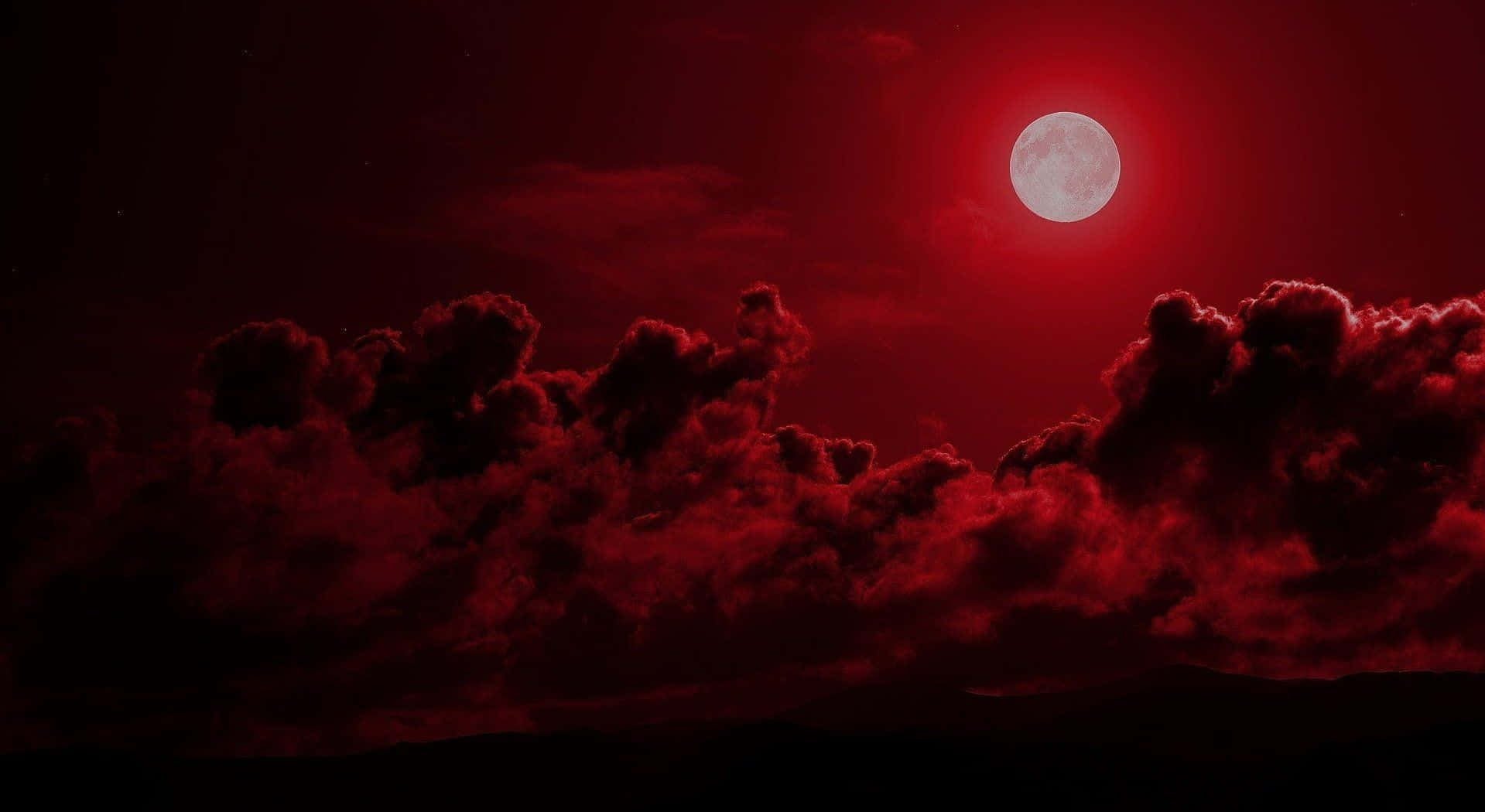 Crimson_ Night_ Sky_ Moon Wallpaper