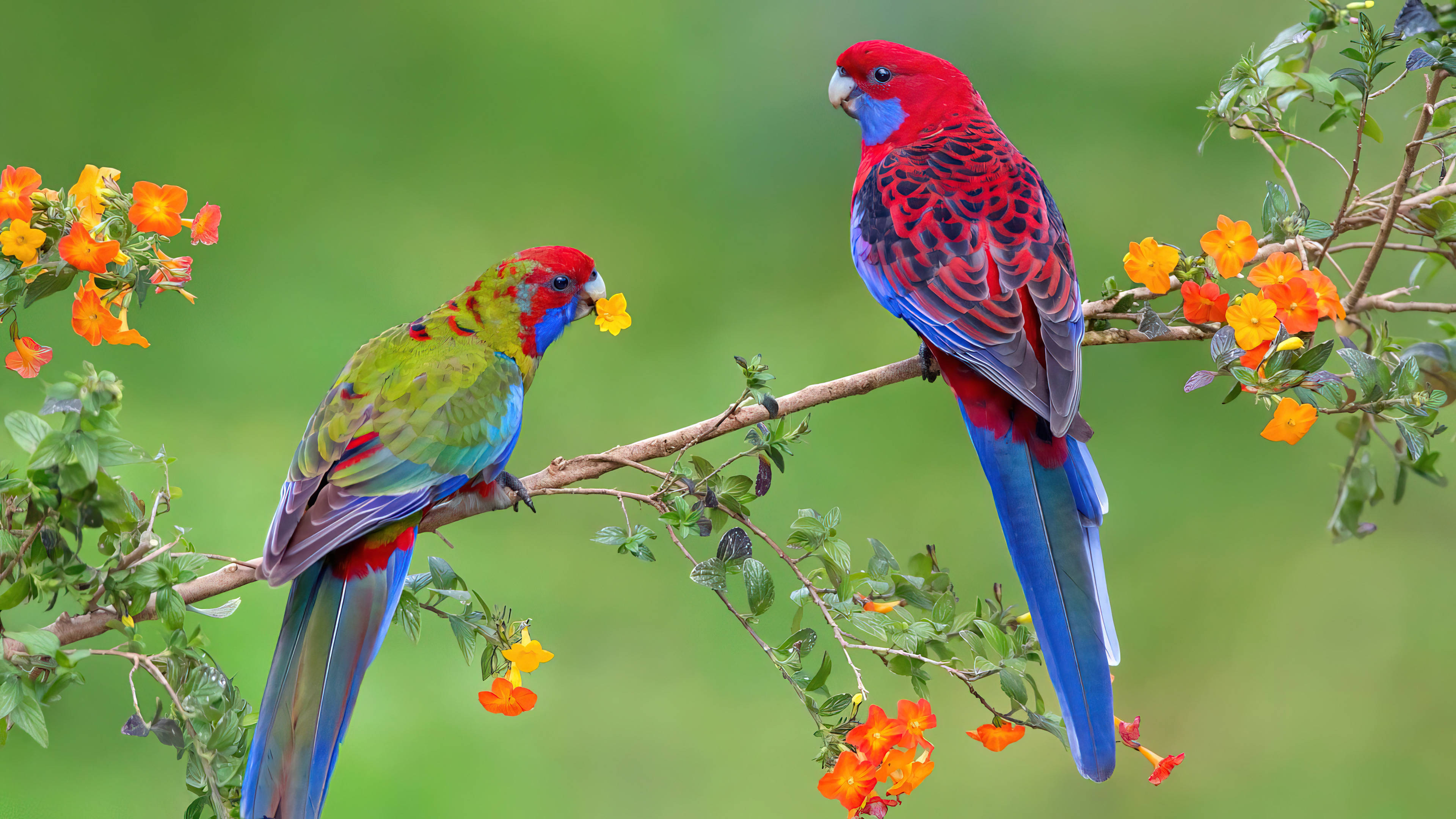 Crimson Rosella Parrots Wallpaper