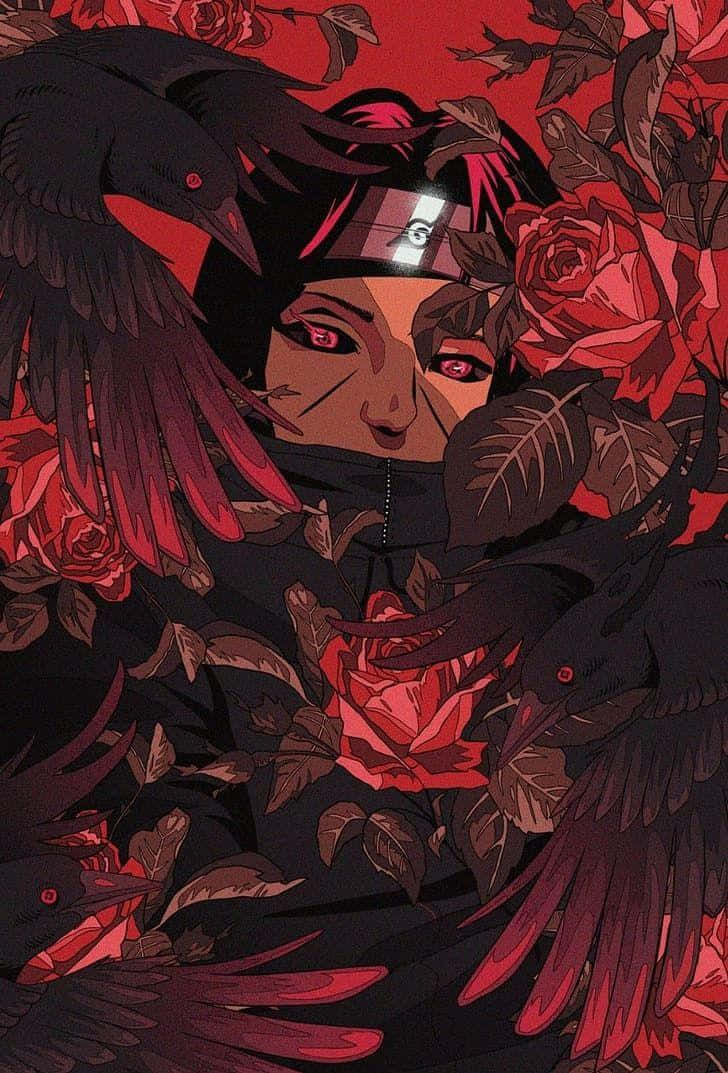 Crimson_ Shinobi_ Amidst_ Crows_and_ Roses.jpg Wallpaper