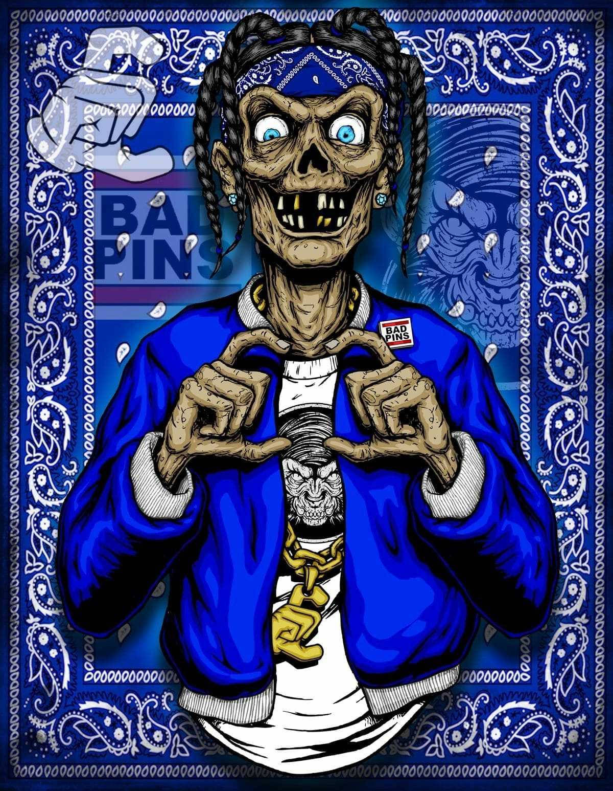 Fierce Crip Skull Monster Digital Artwork Wallpaper