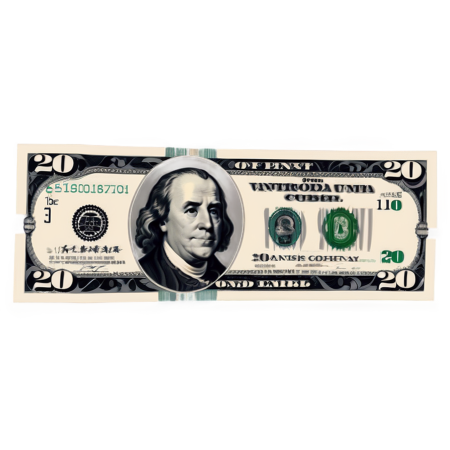 Crisp 20 Usd Bill Design Png Vlr75 PNG