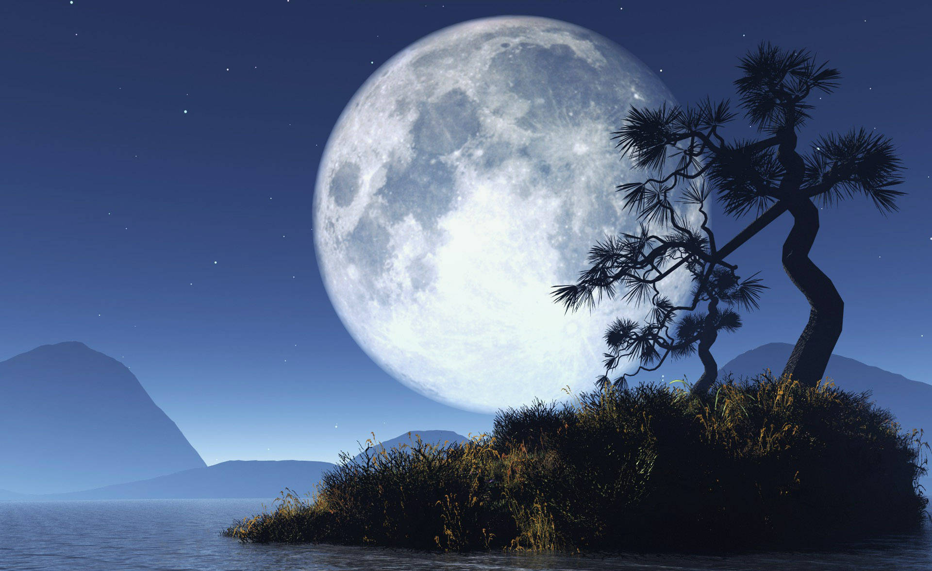 Crisp Moon Night Sky Wallpaper