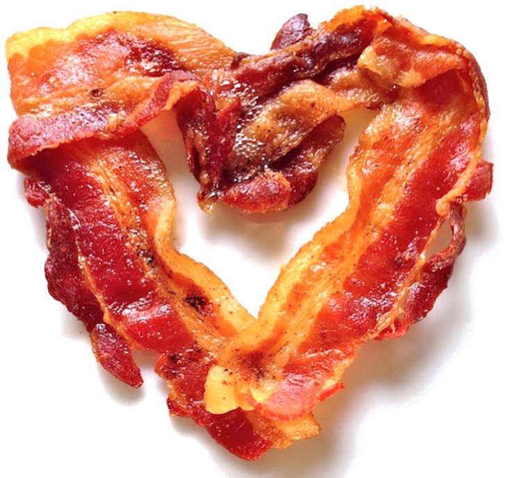 Crispy Bacon Love Heart PNG