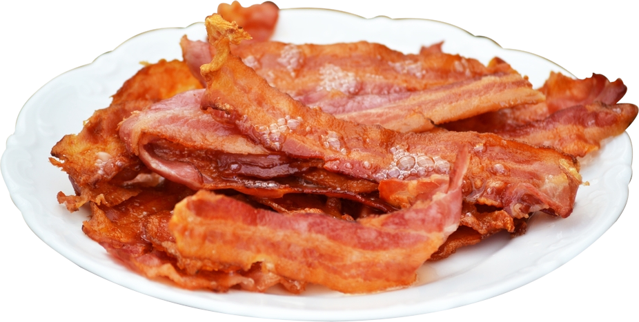 Crispy Bacon Sliceson Plate PNG