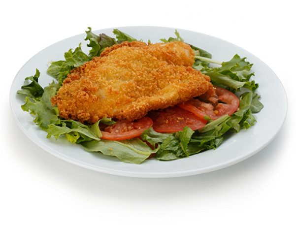 Crispy Breaded Fried Fishon Salad PNG