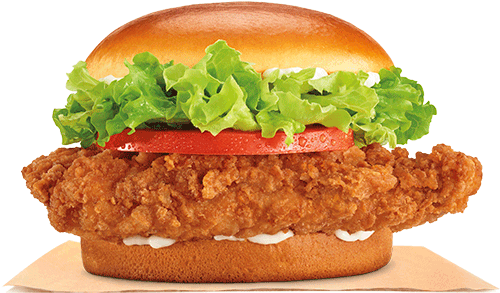 Crispy Chicken Burger Delicious Fast Food PNG