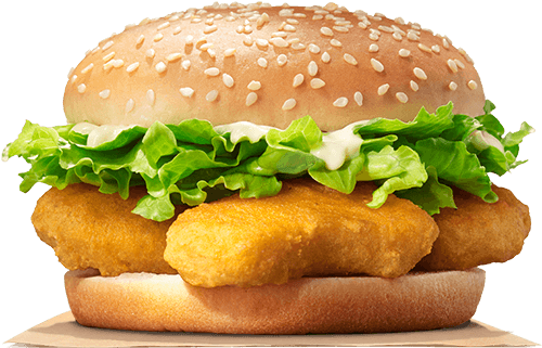 Crispy Chicken Burger Isolated PNG