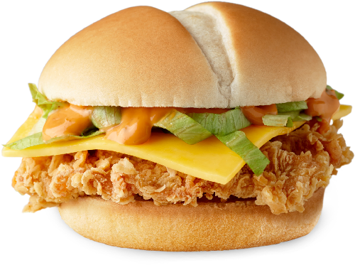 Crispy Chicken Cheeseburger PNG