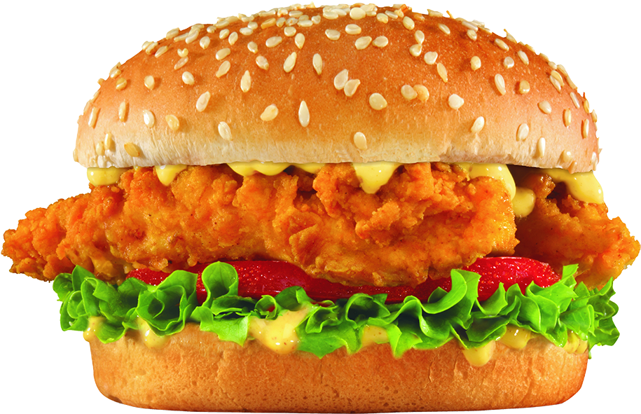 Crispy Chicken Sandwichwith Mustard PNG