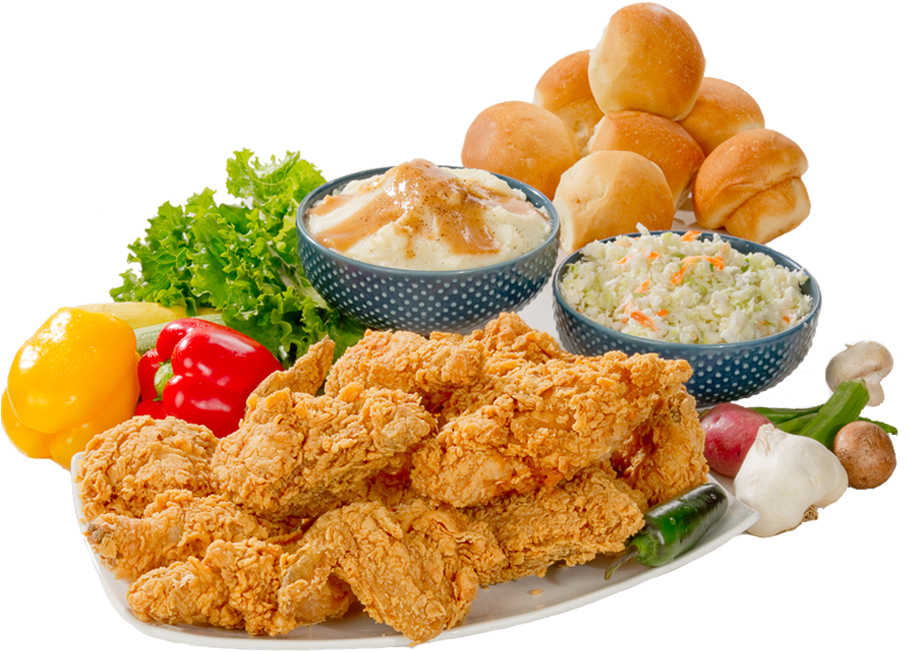 Crispy Fried Chicken Meal Spread PNG