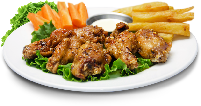 Crispy Fried Chicken Wings Plate PNG
