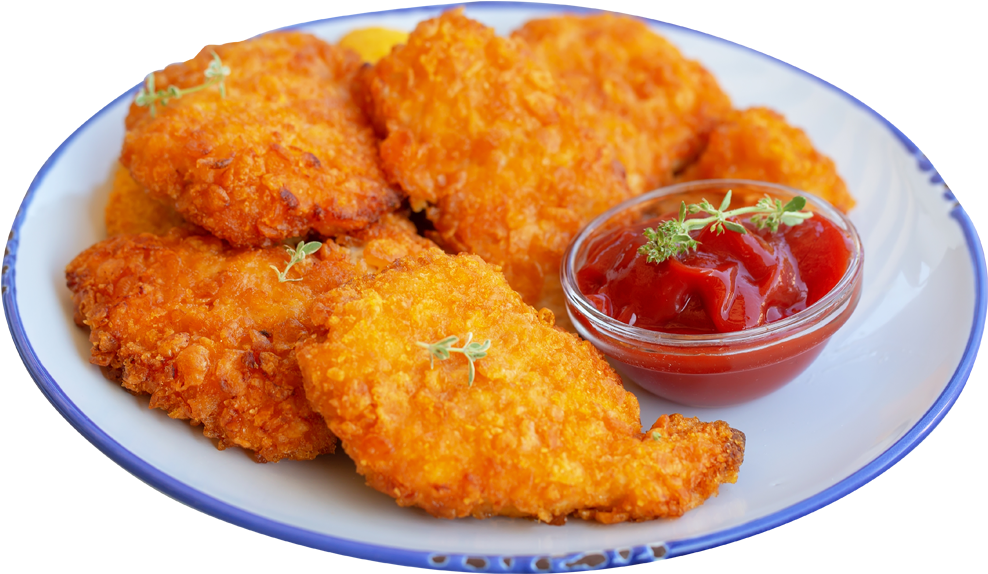 Crispy Fried Chickenwith Ketchup PNG