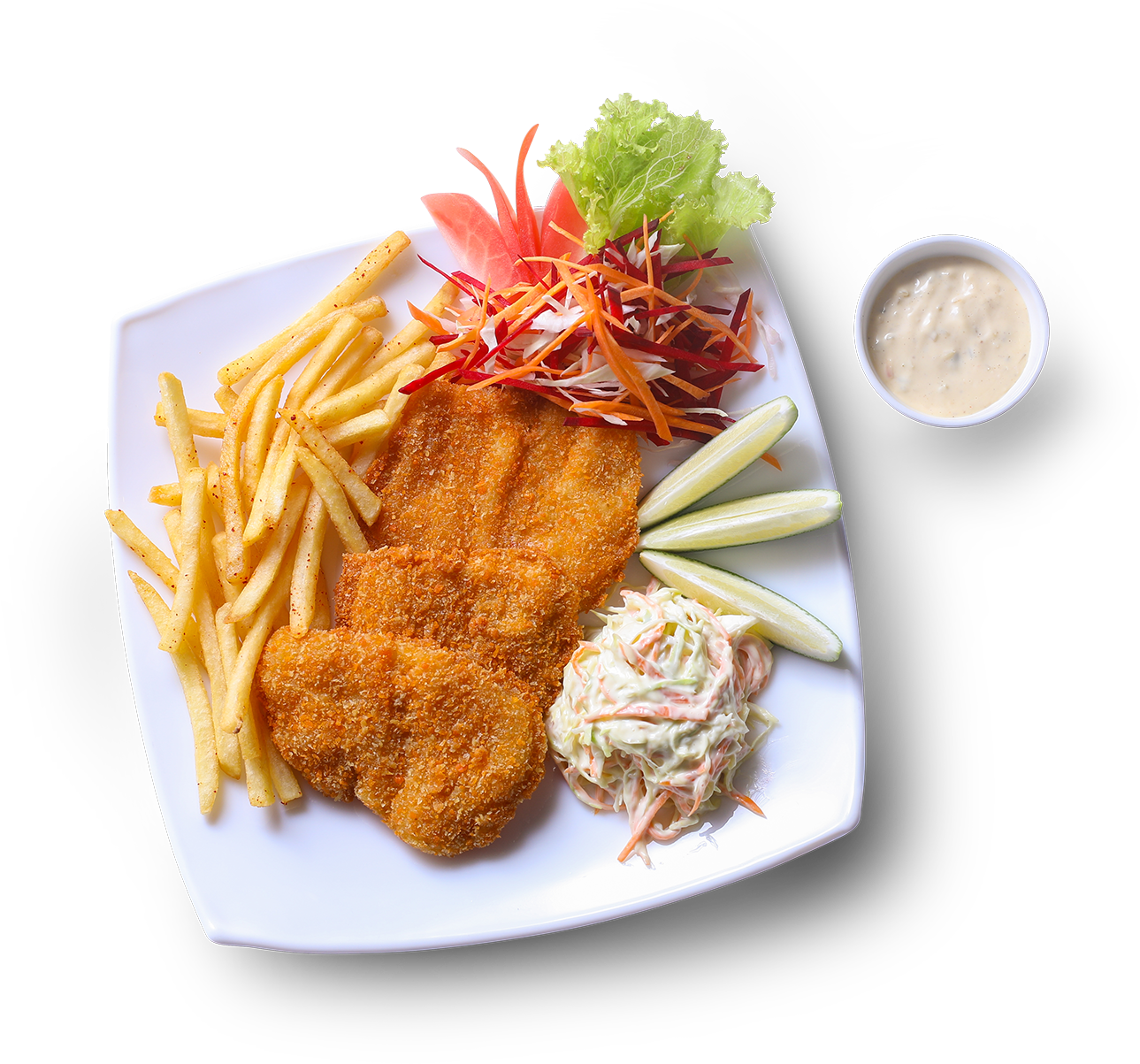 Crispy Fried Fish Platewith Sides PNG
