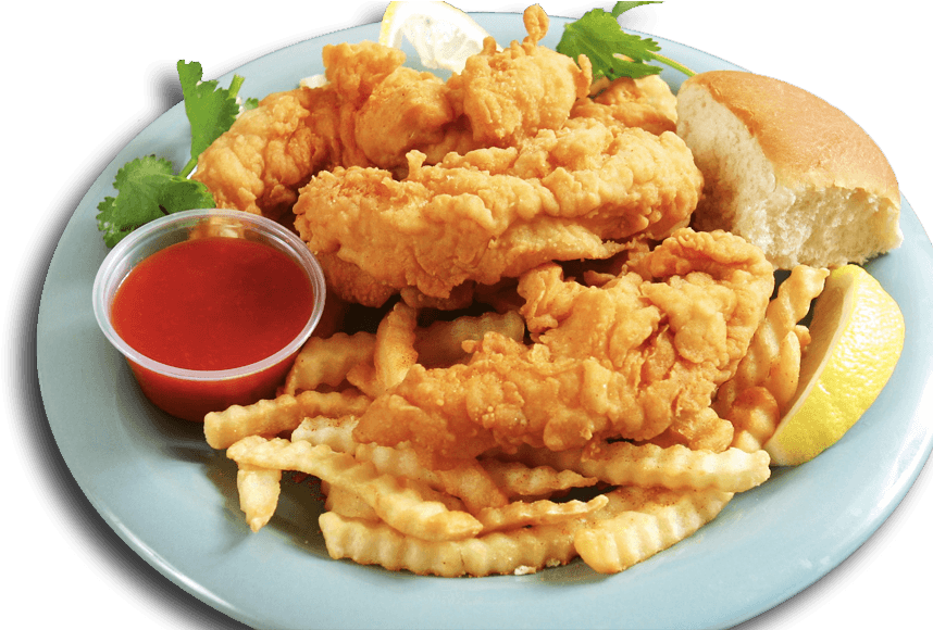Crispy Fried Fish Platterwith Fries PNG