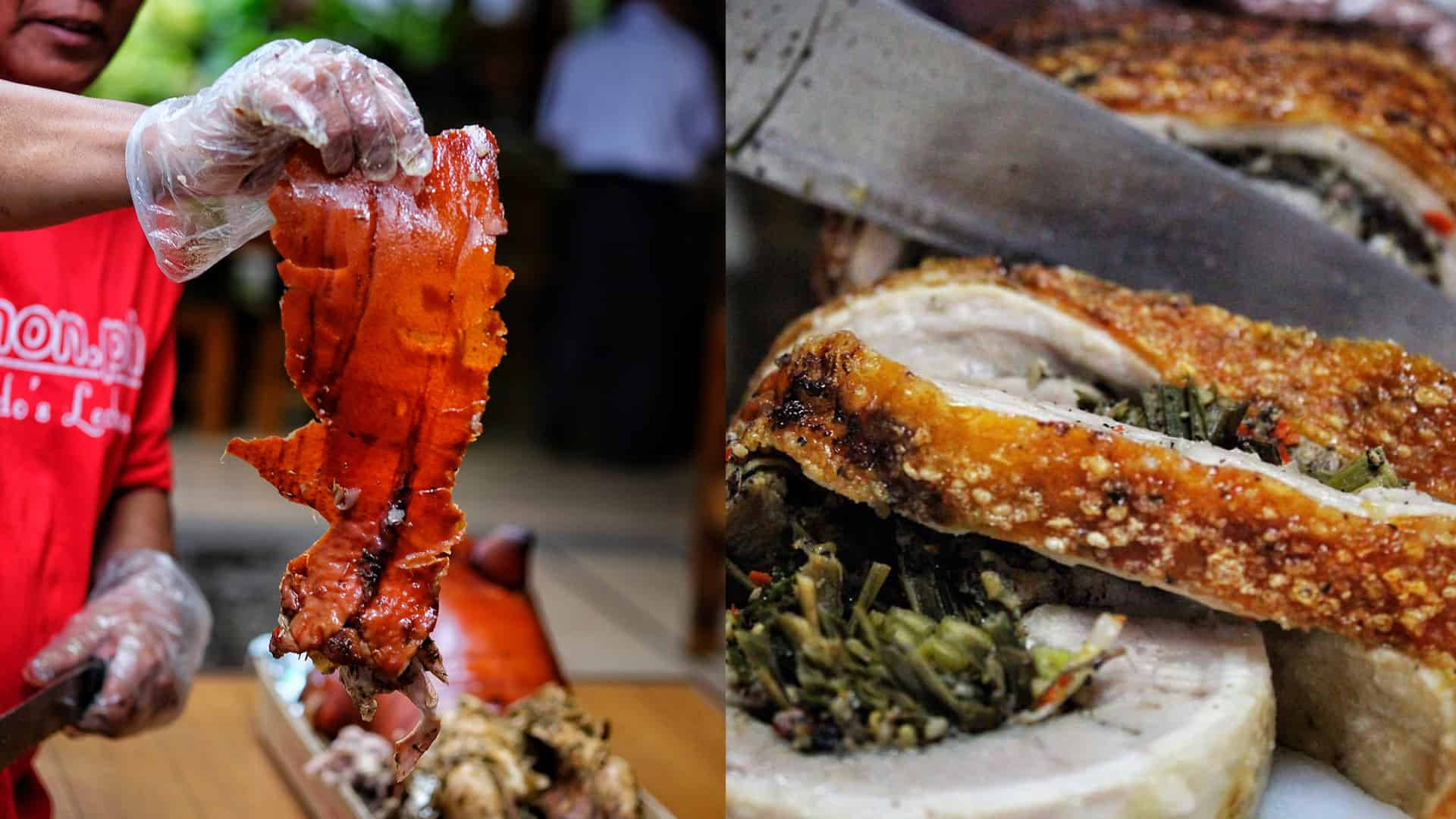 Feast your eyes on this mouthwatering Crispy Lechon Skin, a beloved delicacy in the Philippines. Wallpaper