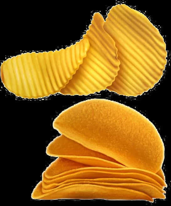 Crispy Potato Chips Stacked PNG
