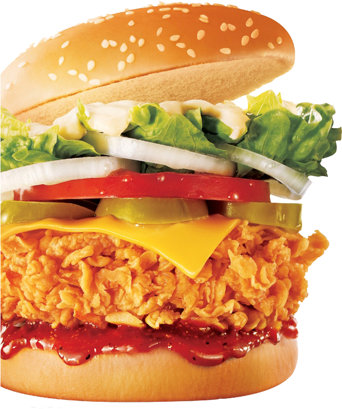 Crispy_ Chicken_ Burger_ Deluxe PNG