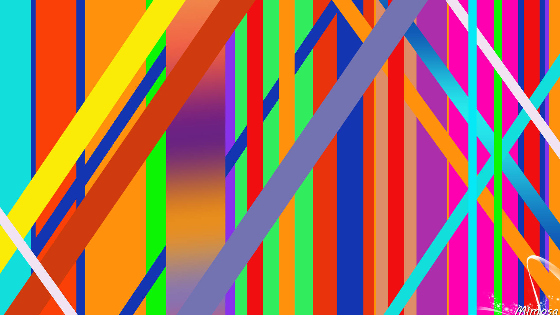 Criss-Cross Rainbow Stripes Pattern Wallpaper