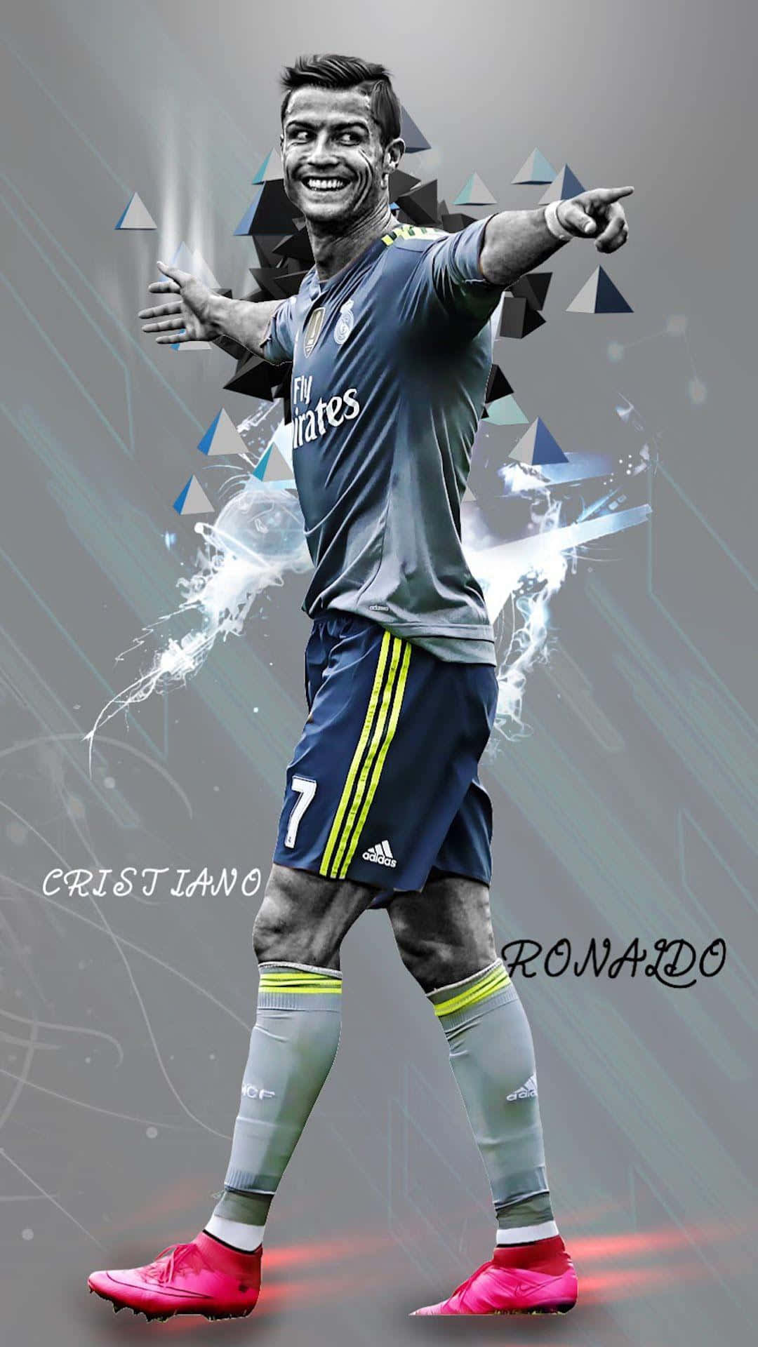 Cristiano Ronaldo Abstract Art Lock Screen Wallpaper