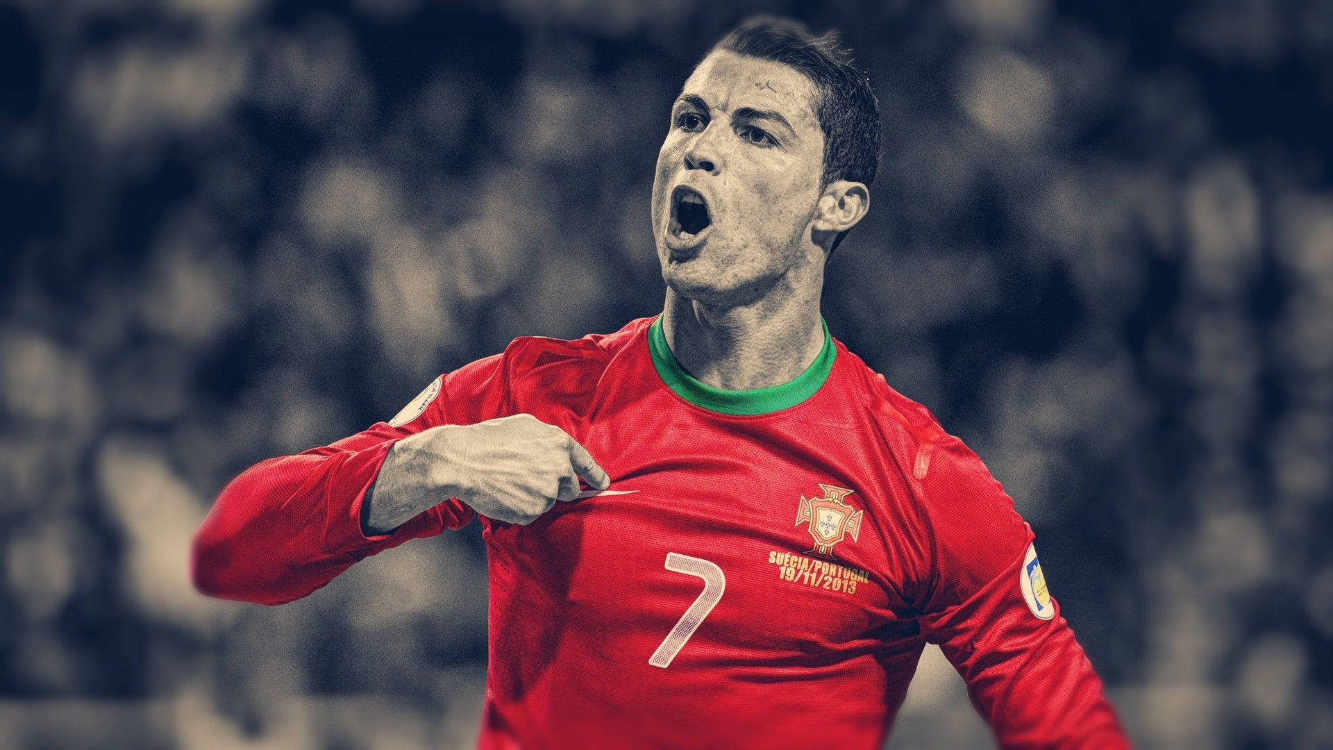 Cristiano Ronaldo Cool Portugal Fodboldspiller Wallpaper