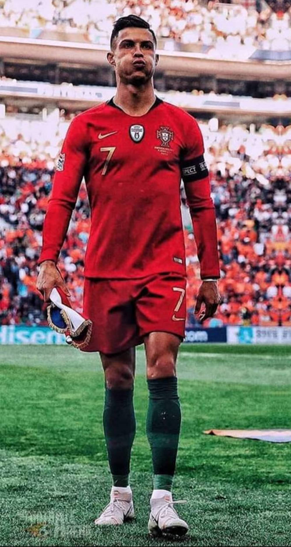 Cristiano Ronaldo Cool Portugal National Team Captain hjemmeskærm Wallpaper