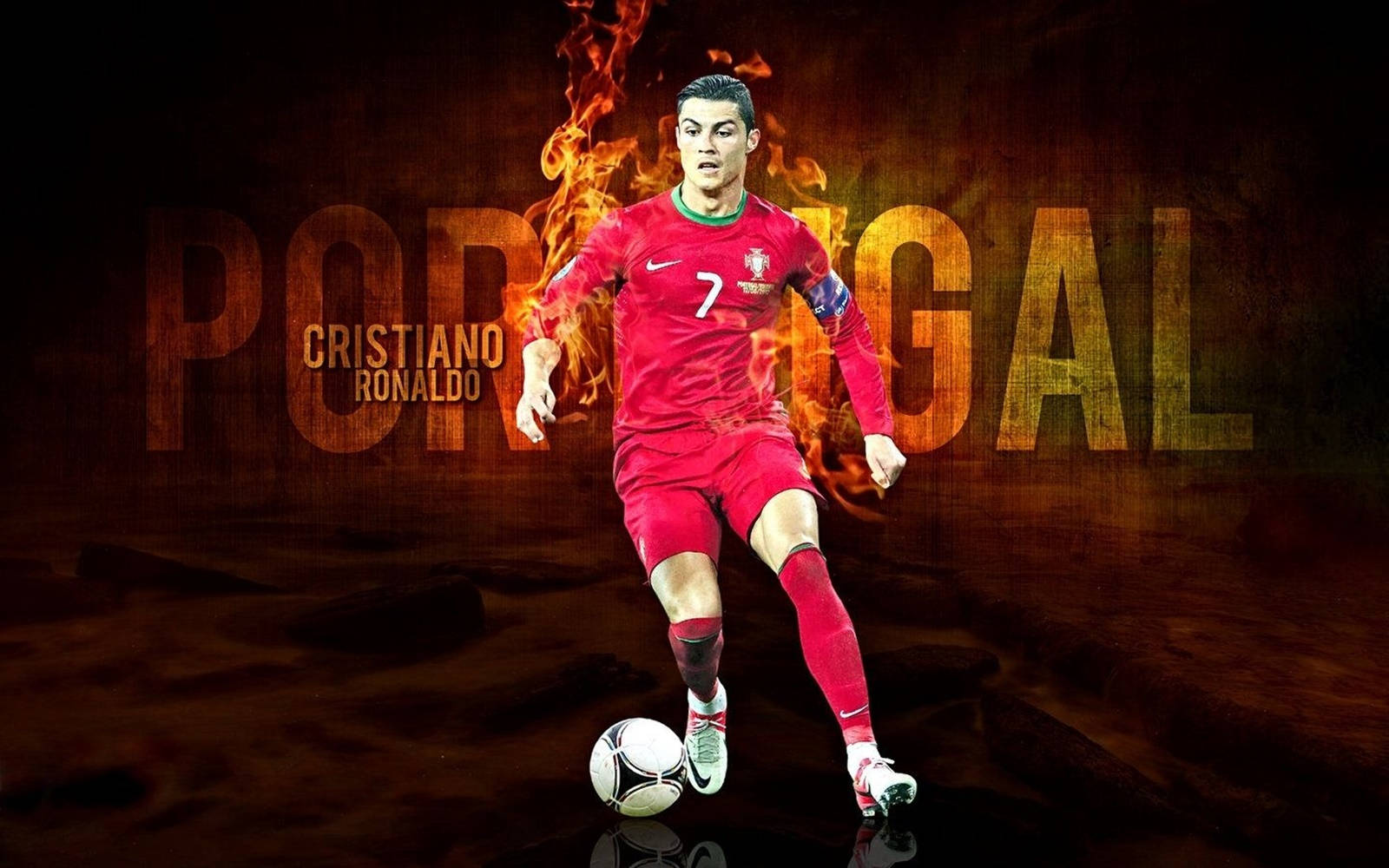 Køligt Portugal-hold Digital Art Tapet med Cristiano Ronaldo Wallpaper
