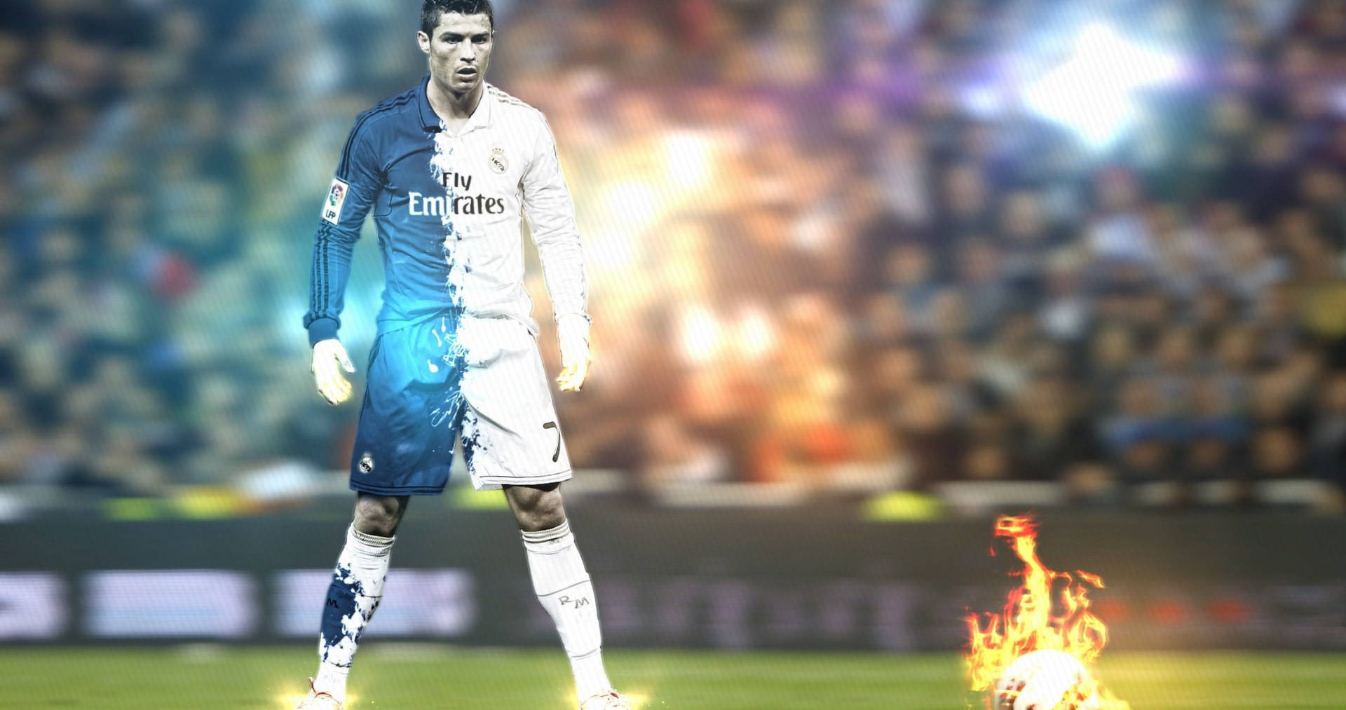 "Cristiano Ronaldo Defiantly Displays His Smoldering Fierce Looks" Wallpaper