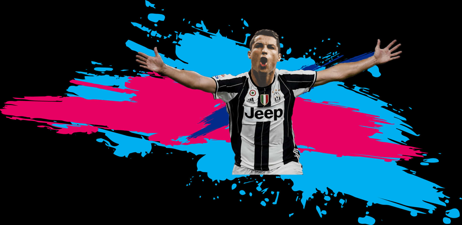 Cristiano Ronaldo Juventus Celebration Art PNG